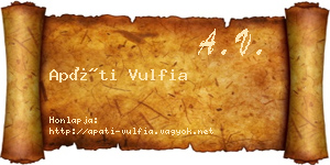 Apáti Vulfia névjegykártya